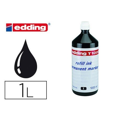 TINTA ROTULADOR EDDING T-1000 NEGRO FRASCO DE 1 LITRO