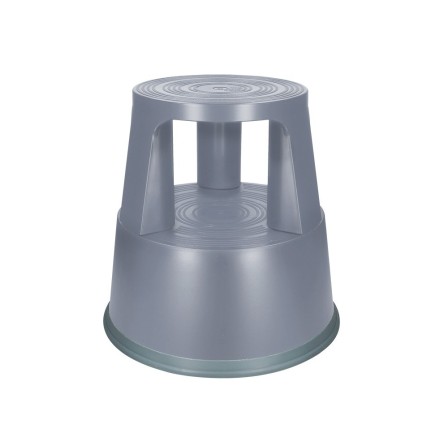 TABURETE Q-CONNECT RUEDAS RETRACTILES TRES RUEDAS -DOS NIVELES GRIS
