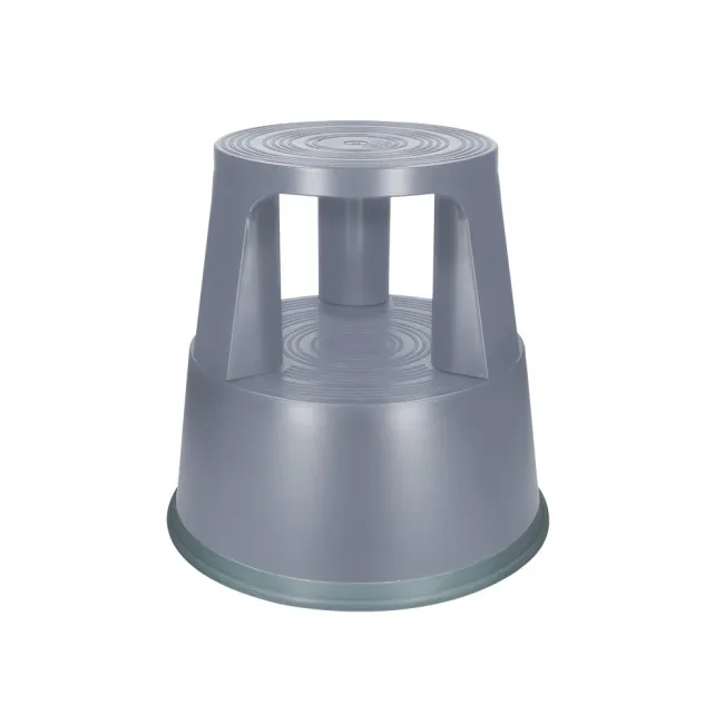 TABURETE Q-CONNECT RUEDAS RETRACTILES TRES RUEDAS -DOS NIVELES GRIS