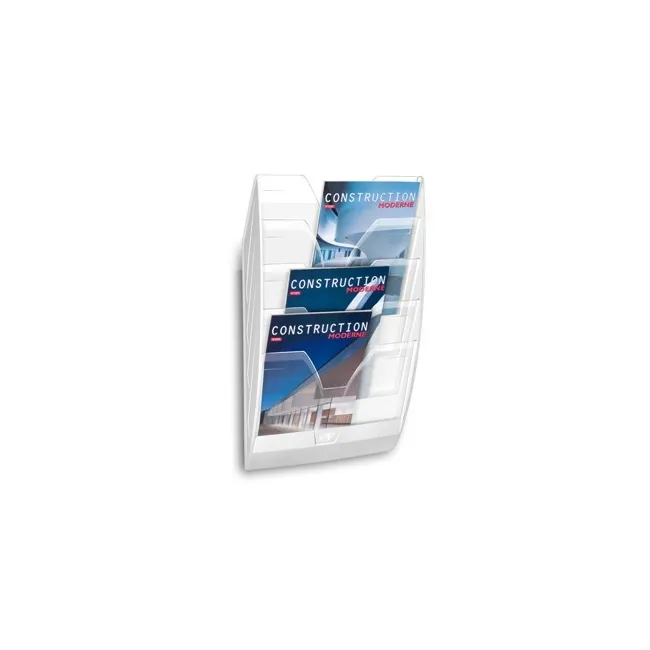 EXPOSITOR MURAL CEP DE PARED CON 5 COMPARTIMENTOS TRANSPARENTE Y BL...