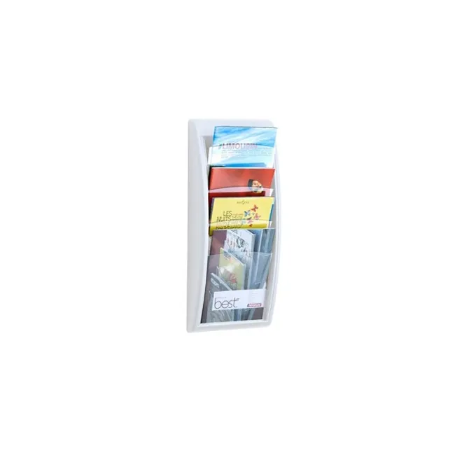 EXPOSITOR MURAL FAST-PAPERFLOW DIN A4 BLANCO 4 CASILLAS 650X290X95 MM