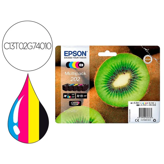 INK-JET EPSON 202 XL XP-6000 / XP-6005 / XP-6100 / XP-6105 PACK 5 N...