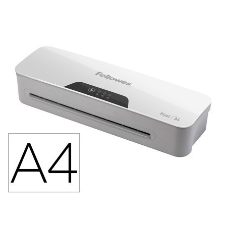 PLASTIFICADORA FELLOWES PIXEL A4 2 RODILLOS SISTEMA ANTIATASCO APAG...