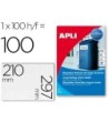 ETIQUETAS ADHESIVAS APLI 12121 TAMAÑO 210X297 MM POLIESTER RESISTEN...