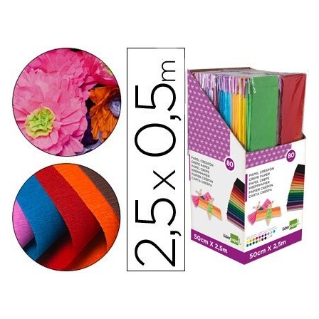 PAPEL CRESPON LIDERPAPEL 0.50 X 2.50 MT ENCELOFANADO -EXPOSITOR DE ...