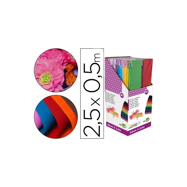 PAPEL CRESPON LIDERPAPEL 0.50 X 2.50 MT ENCELOFANADO -EXPOSITOR DE ...