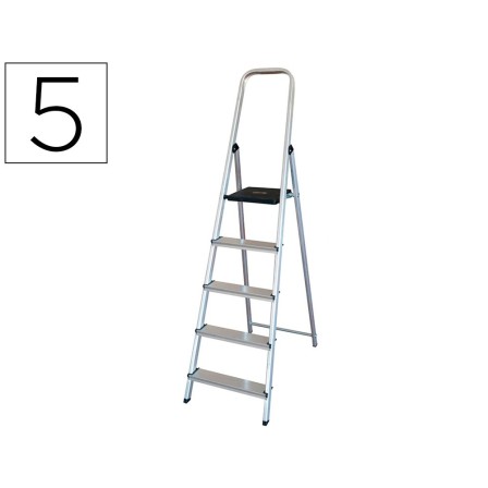 ESCALERA Q-CONNECT DE ALUMINIO5 PELDAÑOS 1062X483X1675 MM PESO MAXI...