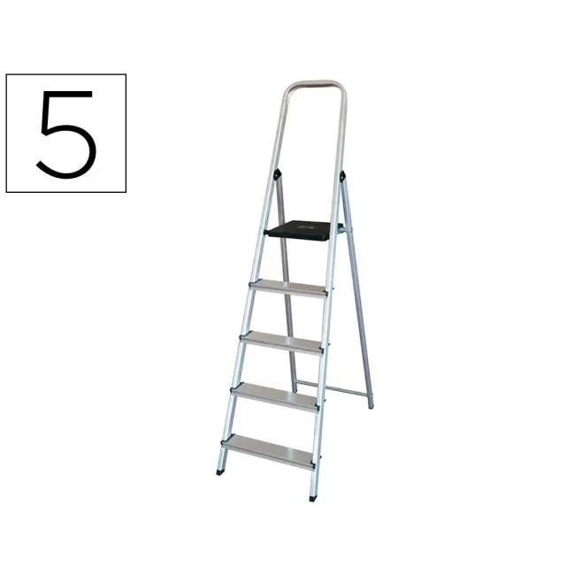 ESCALERA Q-CONNECT DE ALUMINIO5 PELDAÑOS 1062X483X1675 MM PESO MAXI...