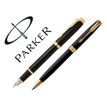 JUEGO PARKER DUO SONNET LACA NEGRA GT BOLIGRAFO + PLUMA CON PLUMIN ...