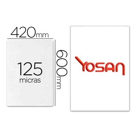 BOLSA DE PLASTIFICAR YOSAN BRILLO 420 X 600 MM 125 MC DIN A2 CAJA D...