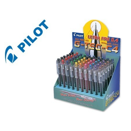 BOLIGRAFO PILOT PUNTA AGUJA G-TEC-C4 -EXPOSITOR DE 60 UNIDADES