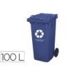 PAPELERA CONTENEDOR Q-CONNECT PLASTICO CON TAPADERA 100L COLOR AZUL...