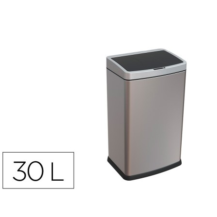 PAPELERA METALICA Q-CONNECT CON SENSOR AUTOMATICO CAPACIDAD 30 LITR...