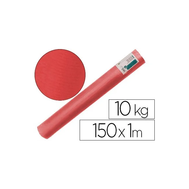 PAPEL KRAFT VERJURADO LIDERPAPEL ROJO 150MT 65GR BOBINA 10KG