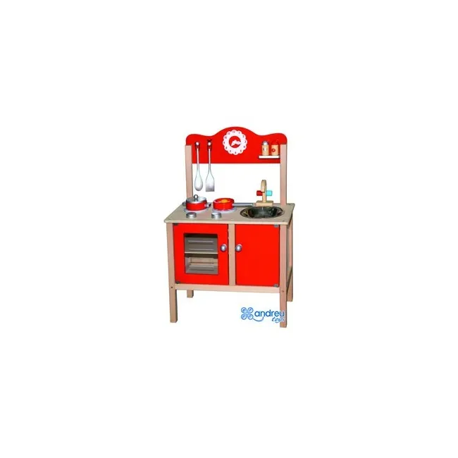 JUEGO ANDREUTOYS COCINA MADERA CON COMPLEMENTOS 53,5X29,5X83 CM