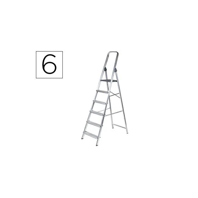 ESCALERA Q-CONNECT DE ALUMINIO 6PELDAÑOS 1203X510X1895 MM PESO MAXI...