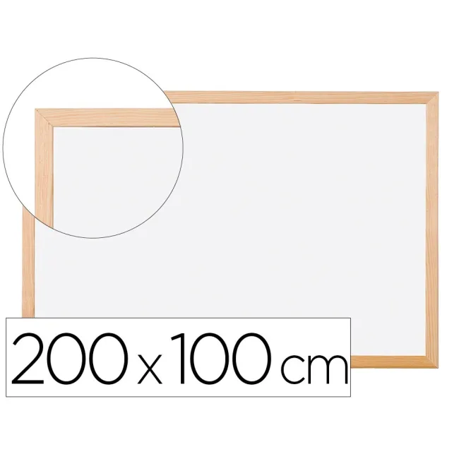 PIZARRA BLANCA Q-CONNECT LAMINADA MARCO DE MADERA 200X100 CM