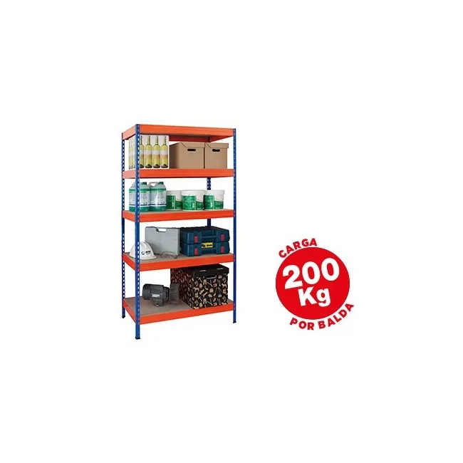ESTANTERIA METALICA AR STORAGE 180X90X45 CM 5 ESTANTES 200KG POR ES...