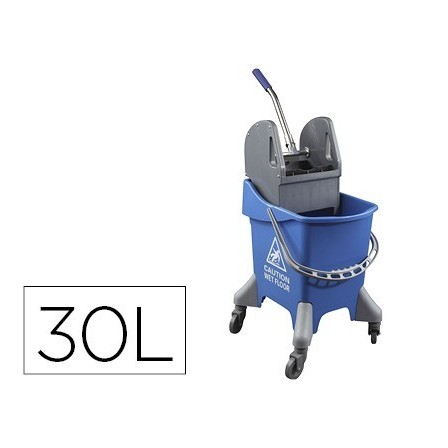 CARRO DE LIMPIEZA CON BASTIDOR Y ESCURRIDOR CON 4 RUEDAS 32 L AZUL ...