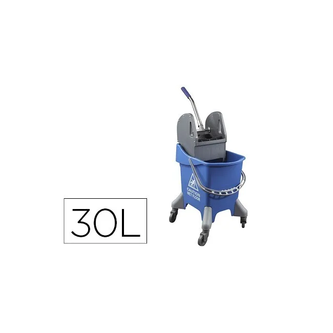 CARRO DE LIMPIEZA CON BASTIDOR Y ESCURRIDOR CON 4 RUEDAS 32 L AZUL ...