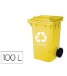 PAPELERA CONTENEDOR Q-CONNECT PLASTICO CON TAPADERA 100L COLOR AMAR...