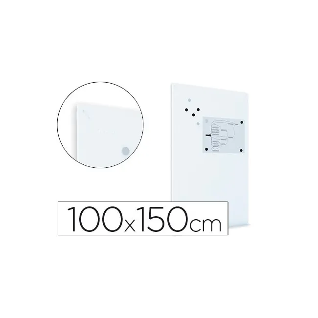 PIZARRA ROCADA MAGNETICA BLANCA CON SISTEMA SKI WHITEBOARD 100X150 CM