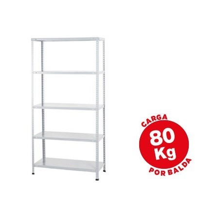 ESTANTERIA METALICA AR STORAGE 180X90X40 CM 5 ESTANTES 80 KG POR ES...