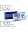 FUNDA DURABLE MAGNETICA 150X67 MM PLASTICO AZUL VENTANA TRANSPARENT...