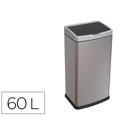 PAPELERA METALICA Q-CONNECT CON SENSOR AUTOMATICO CAPACIDAD 60 LITR...