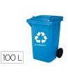 PAPELERA CONTENEDOR Q-CONNECT PLASTICO CON TAPADERA 100L COLOR AZUL...
