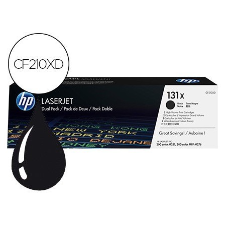 TONER HP JET PRO 131X M251 MFP M276 NEGRO PACK DE 2 UNIDADES 4800 P...