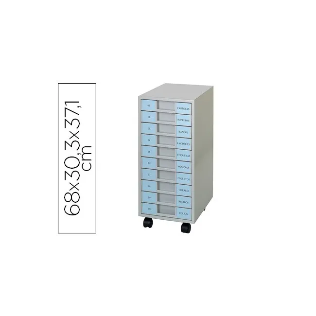 ARCHIVADOR METALICO CLEN 10 BANDEJAS PLASTICO DE 5,5 CM DE ALTURA C...