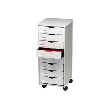 MUEBLE AUXILIAR FAST-PAPERFLOW PARA OFICINA NEGRO 8 CAJONES EN COLO...
