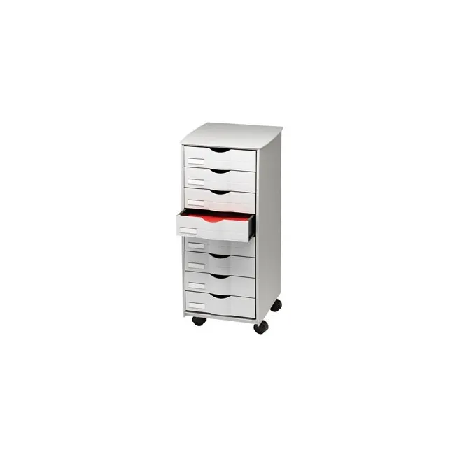 MUEBLE AUXILIAR FAST-PAPERFLOW PARA OFICINA NEGRO 8 CAJONES EN COLO...