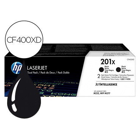 TONER HP JET 201X M252 MFP M277 NEGRO PACK DE 2 UNIDADES 2800 PAGINAS