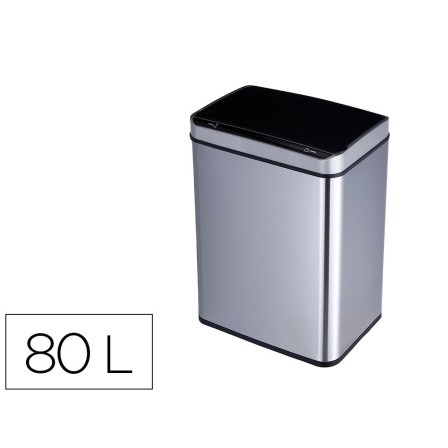 PAPELERA METALICA Q-CONNECT CON SENSOR AUTOMATICO CAPACIDAD 80 LITR...
