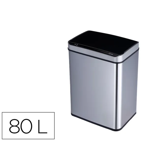 PAPELERA METALICA Q-CONNECT CON SENSOR AUTOMATICO CAPACIDAD 80 LITR...