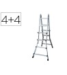 ESCALERA TELESCOPICA ALUMINIO DE 4+4 PELDAÑOS CON TAPA FINALPVC ANT...