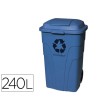 PAPELERA CONTENEDOR Q-CONNECT PLASTICO CON TAPADERA 240L COLOR AZUL...