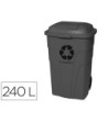 PAPELERA CONTENEDOR Q-CONNECT PLASTICO CON TAPADERA 240L COLOR GRIS...