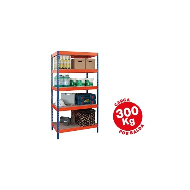 ESTANTERIA METALICA AR STORAGE 192X100X50CM 5 ESTANTES 300KG POR ES...