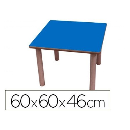 MESA MADERA MOBETUC T1 CUADRADA CON TAPA LAMINADA HAYA 60X60 CM