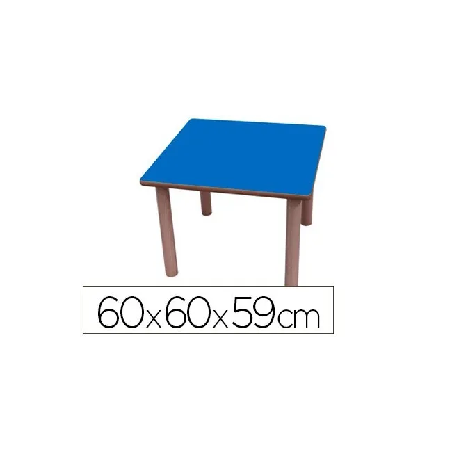 MESA MADERA MOBETUC T3 CUADRADA CON TAPA LAMINADA HAYA 60X60 CM