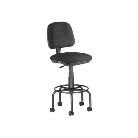 TABURETE CON RESPALDO ROCADA PARA MESA DE DIBUJO NEGRO REGULABLE EN...