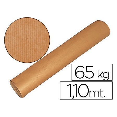 PAPEL KRAFT MARRON BOBINA -1,10 MT DE ALTURA 60/65 KG
