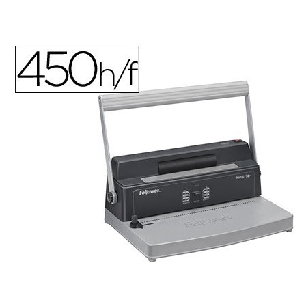 ENCUADERNADORA PARA ESPIRAL FELLOWES METAL 50R PERFORA 12 HOJAS TAM...