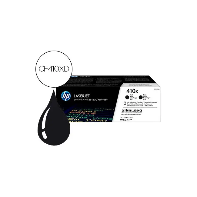 TONER HP JET PRO 410X M452 M477 NEGRO PACK DE 2 UNIDADES 6500 PAGINAS