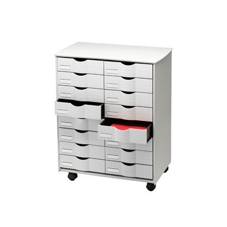 MUEBLE AUXILIAR FAST-PAPERFLOW PARA OFICINA NEGRO 16 CAJONES EN 2 C...