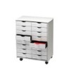 MUEBLE AUXILIAR FAST-PAPERFLOW PARA OFICINA NEGRO 16 CAJONES EN 2 C...