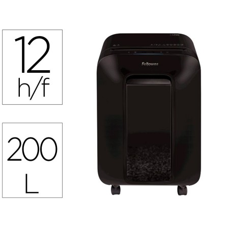 DESTRUCTORA DE DOCUMENTOS FELLOWES LX-200 CAPACIDAD DE CORTE 12 H S...